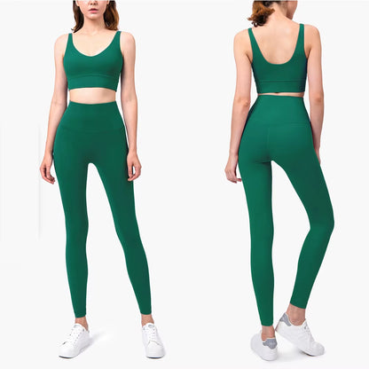  Womens Sportswear Fitness Suits No Front Seam Soft Yoga Wear Workout Clothes for Women Gym Set Sports Clothing